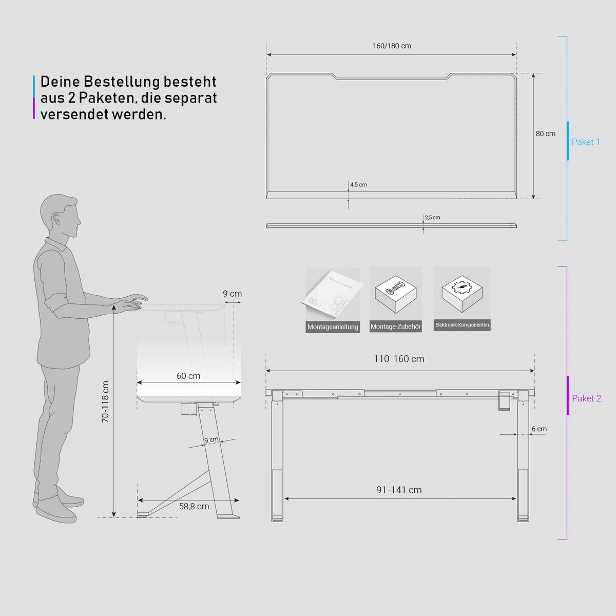 Höhenverstellbarer Homeoffice-Schreibtisch - Ultimate Setup