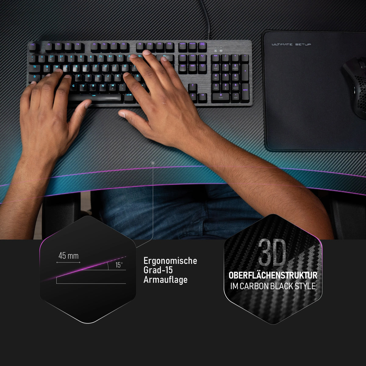 Höhenverstellbarer Gaming-Schreibtisch - Ultimate Setup
