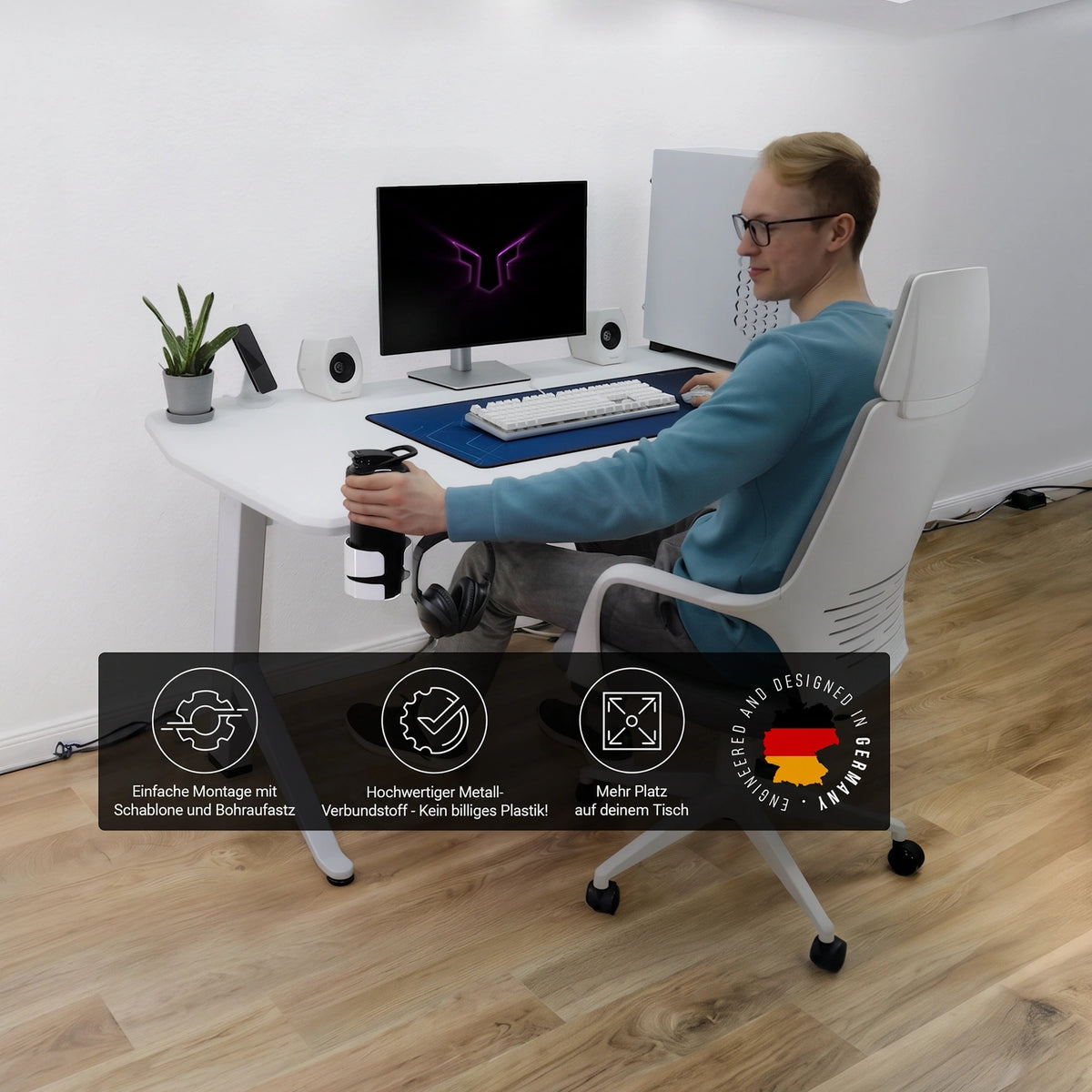 Becher & Kopfhörerhalter für den Schreibtisch - Ultimate Setup