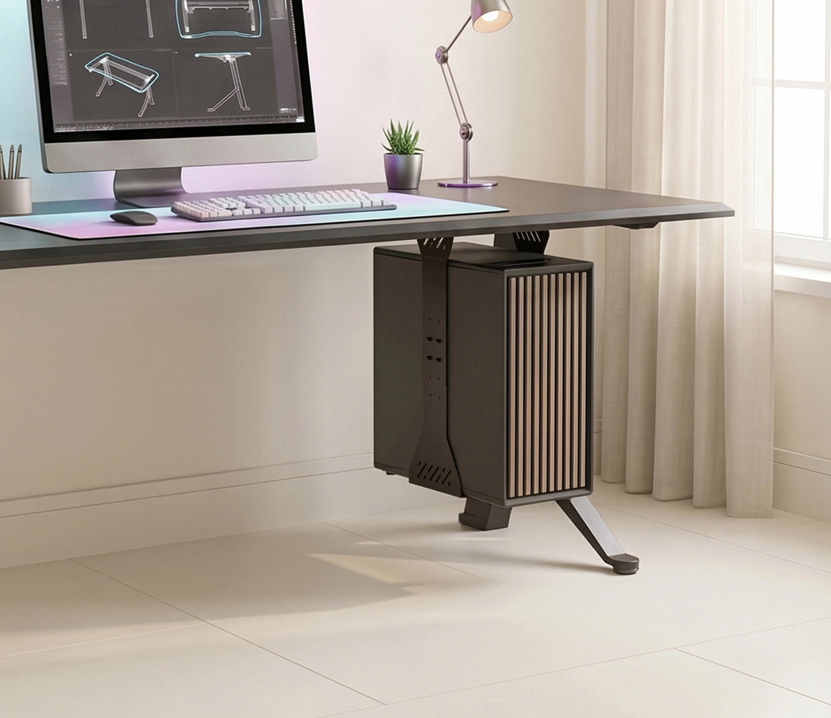 PC Halter zur Untertischmontage