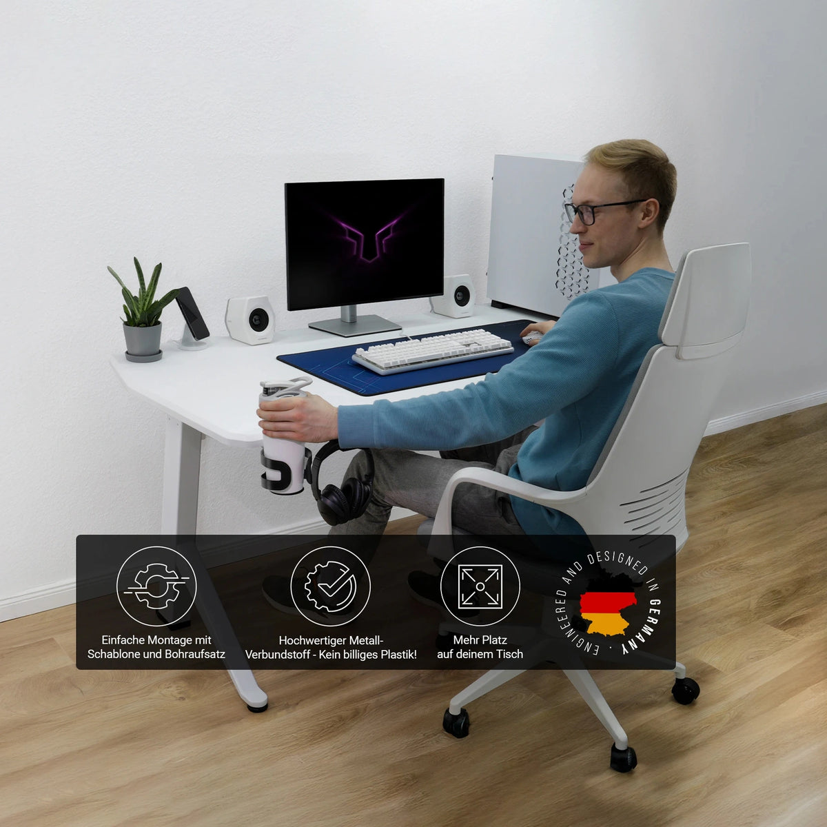 Becher & Kopfhörerhalter für den Schreibtisch - Ultimate Setup