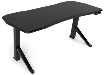 Ultimate Setup&reg; h&oslash;jdejusterbart elektrisk gaming-skrivebord, gaming-skrivebord<span> - </span>carbon-optik-180x80x25-cm